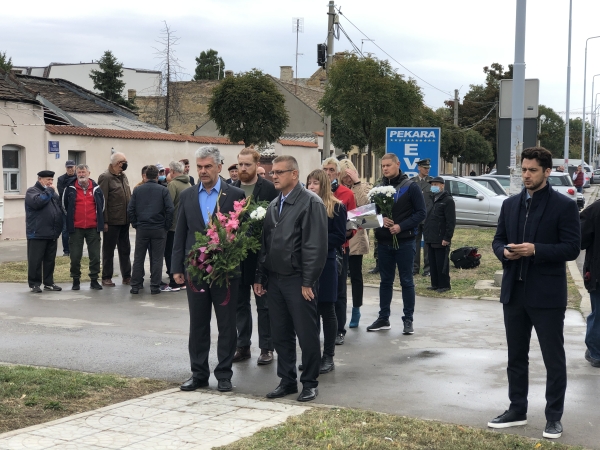 ПОЛАГАЊЕ ВЕНАЦА НА СПОМЕНИК ЦРВЕНОАРМЕЈЦИМА НА ТРГУ ВАСИЛИЈА ФИЛИПОВИЧА МАРГЕЛОВА НА ДАН ОСЛОБОЂЕЊА ГРАДА ПАНЧЕВА  06.10.2021.